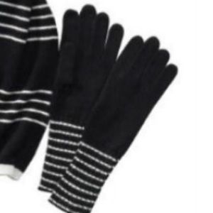 Merona Black and White Stripe Gloves